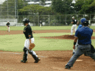 CAMP Charles Kaalekahi strikes out batter