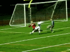 Dansky with shot but just wide of near post