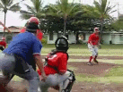 Waialua Pitcher #6 Kekai Rivera-Albeso play at 1st base vs Kahuku
