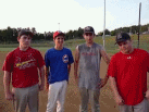 Greater Loudoun U14 Babe Ruth Pitchers: Pete Sotos, Daniel Graves, Joe Salzano, Dan Robinson
