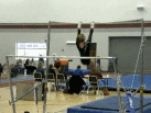 Gym CONF. INDIANA-LC's Jesse Leko on bars